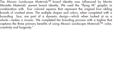 brand development case study: Mosaic Landscape Materials