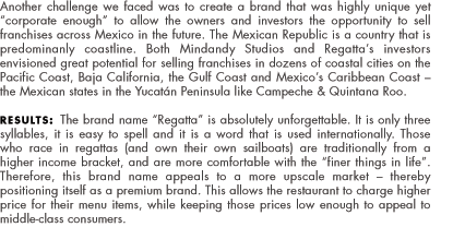 brand development case study: Regatta Restaurant
