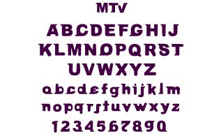 custom typeface design: Viacom - MTV