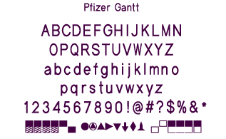 custom typeface design: Pfizer